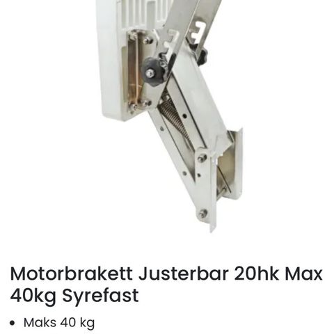 Motorbrakett Justerbar 20hk Max 40kg Syrefast