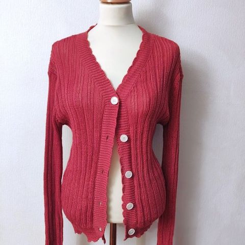 Rosa cardigan i strikk str. L