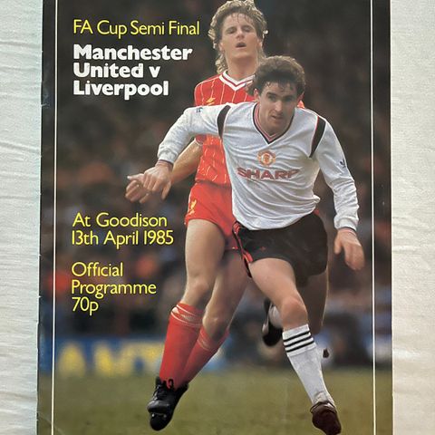 Program Manchester United - Liverpool FA Cup Semifinale 1985