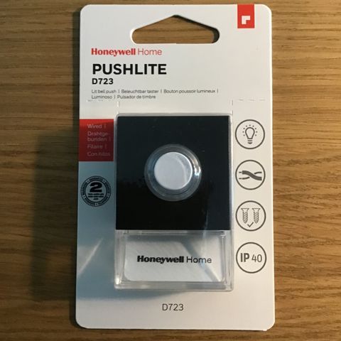 Honeywell D723 Pushlite - ringeknapp / ringeklokke selges