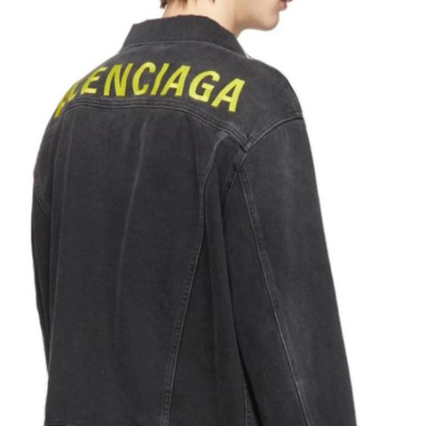 Balenciaga yellow logo denim jacket