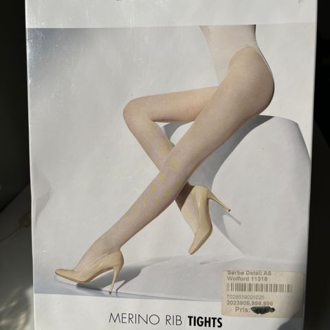 Wolford sort merino ull tights / strømpebukse M