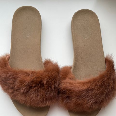 Slippers - ekte skinn/pels