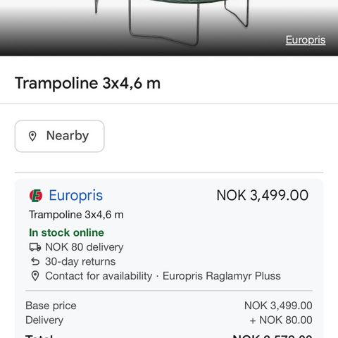 Trampoline fra europris gratis