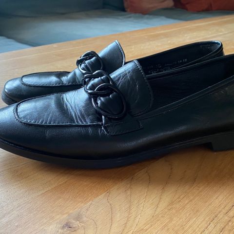 Kule sorte Gabor loafers / mokkasin / slippers med spenne, str 39