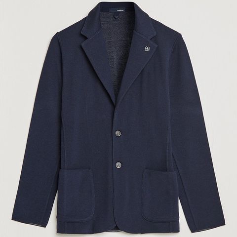 Lardini Knitted Wool Blazer Navy