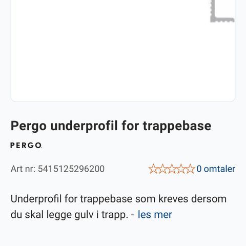 (Pergo) Incizo underprofil for trapplister