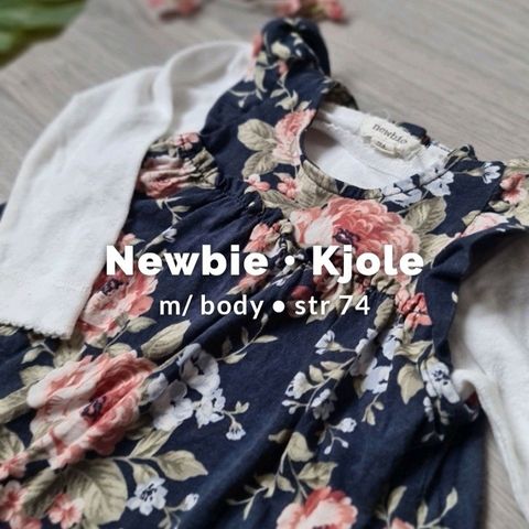 Newbie kjole m/ hvit body • str 74