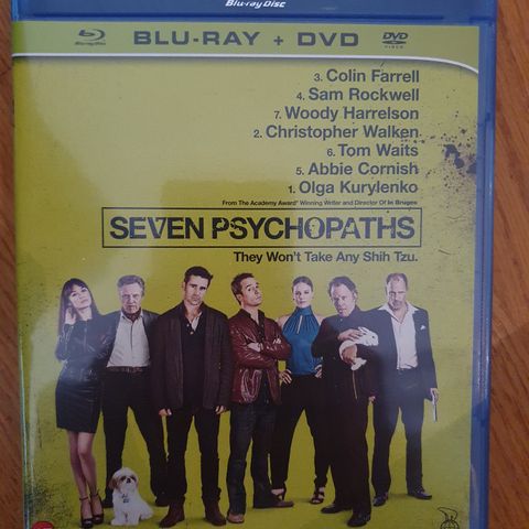 SEVEN PSYCHOPATHS (2012) BLU-RAY og dvd