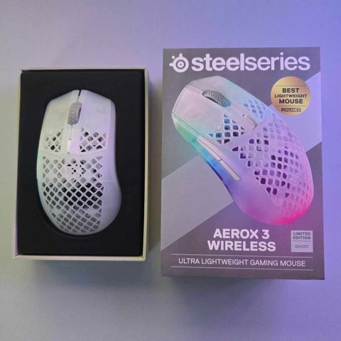 Steelseries AEROX 3 WIRELESS Ghost Edition 2022 modell Gaming Mus SELGES!