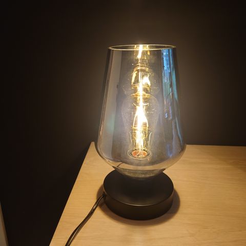 Bordlampe, sotet glass