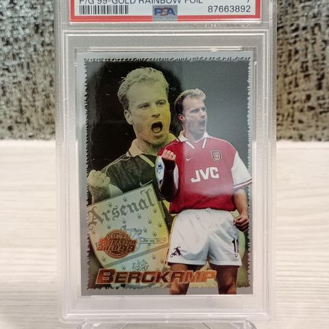 FotballKort Merlins Premier Gold Dennis Bergkamp PSA 7