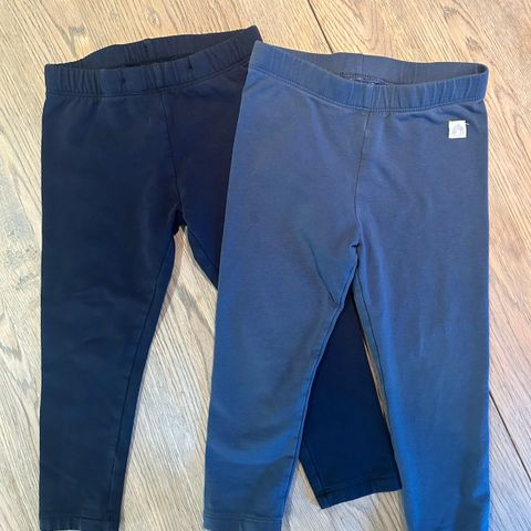 2 x LINDEX leggins mørkeblå/ mediumblå ~ perfekt til barnehage 1-2 år