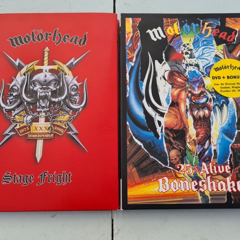 Motorhead x 2 dobble DVD + cd  selges samlet