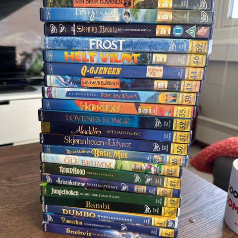 18 Disney klassikere DVD + 3 Disney filmer