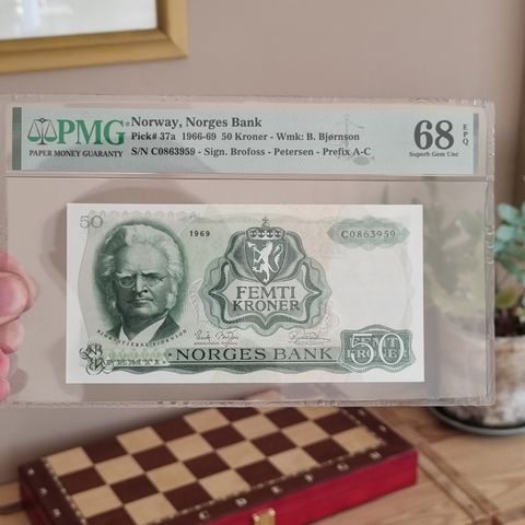 50 kroner 1969C Pmg 68