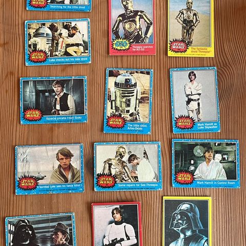 1977 Star wars trading cards. Samling selges (reservert til 05.09.2024)