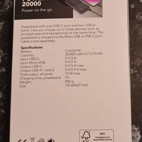 Linocell Powerbank 20 000 mAh