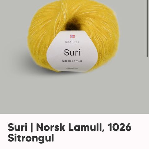 Skappel garn suri norsk lamull, 1026 sitrongul