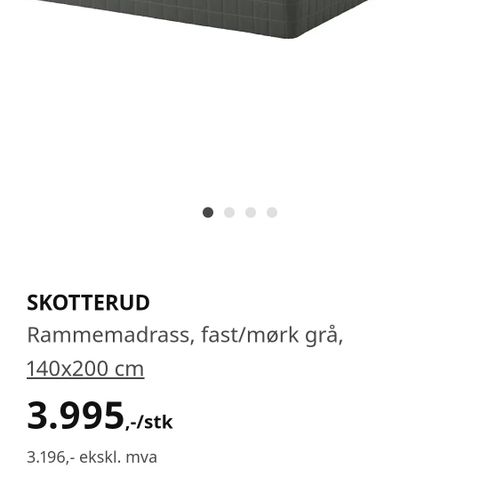 Ikea Skotterud 140 gis bort. God å ligge på!