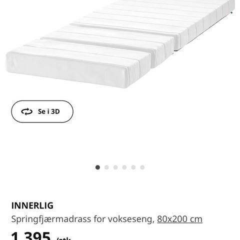 INNERLIG voksemadrass 80x200