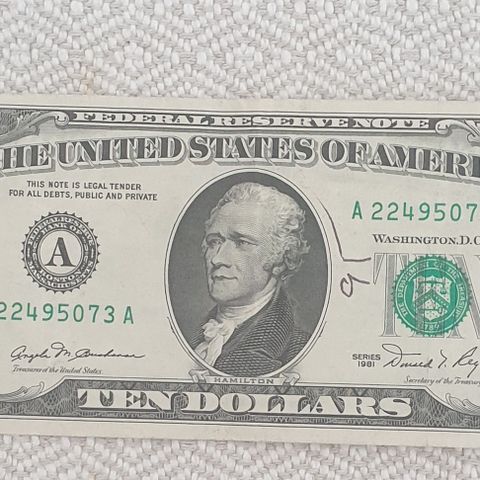 US Dollar 10. 1981