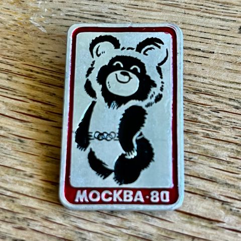 Soviet pin Moscow 1980 Games Olympic Misha bear mascot USSR Russia Vintage