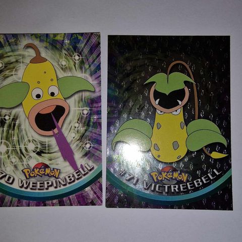 Pokemon kort - VINTAGE 1999 Topps TV - Weepinbell og Victreebell HOLO