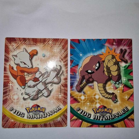 Pokemon kort - VINTAGE 2000 Topps TV - Marowak og Hitmonlee BLUE LOGO