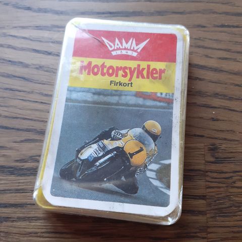 MOTORSYKLER. DAMM. FIRKORT. BARNEKORTSTOKK FRA 80TALLET.