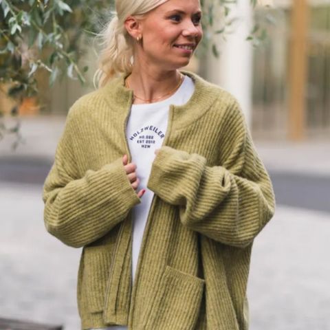 Holzweiler penguin cardigan xl lys grønn