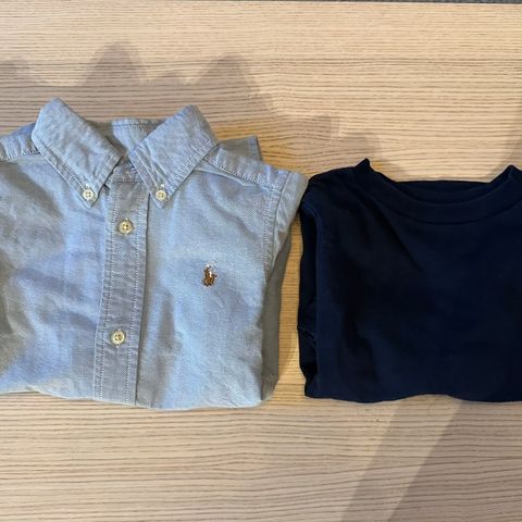 Polo Ralph Lauren bomullsskjorte og langermet t-skjorte str 2 år/ 2T