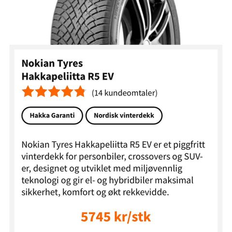 Nokian Hakkapelitta R5 EV vinterdekk