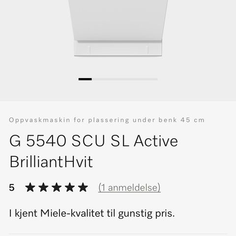 Miele oppvaskmaskin (45 cm)