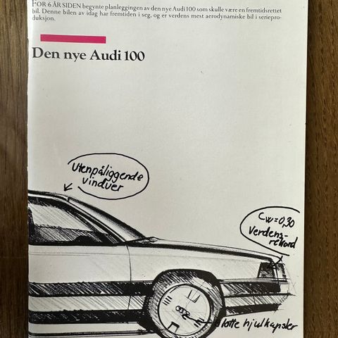 Norsk bilbrosjyre av Audi 100 - 3/1983 (Introduksjon)