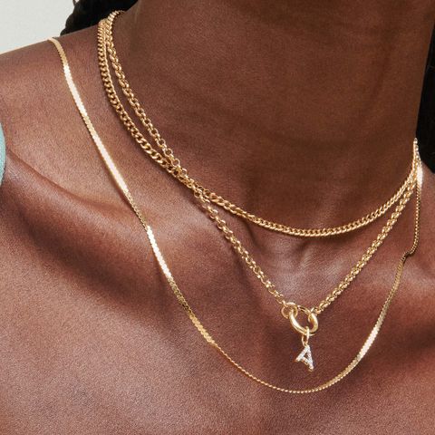 Curb Chain Necklace / gullkjede 14k