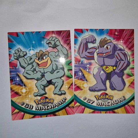 Pokemon kort - VINTAGE 1999 Topps TV -  Machoke og Machamp