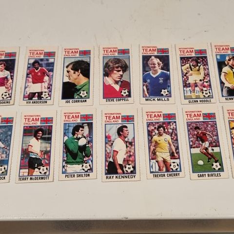 Meget sjeldne Topps fotballkort mini 1979-80. International Team England