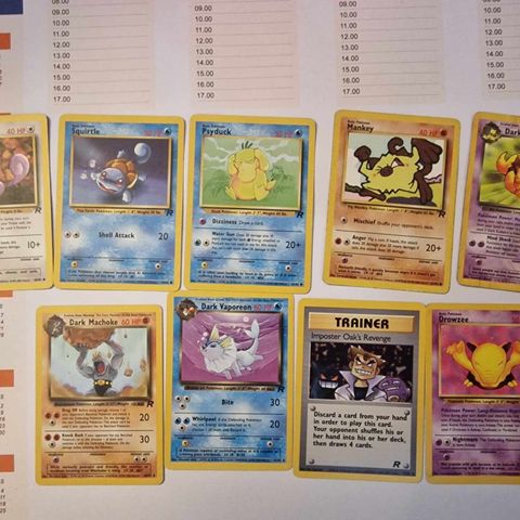 Pokemon kort - VINTAGE Team Rocket WOTC 2000 9 stk bulk