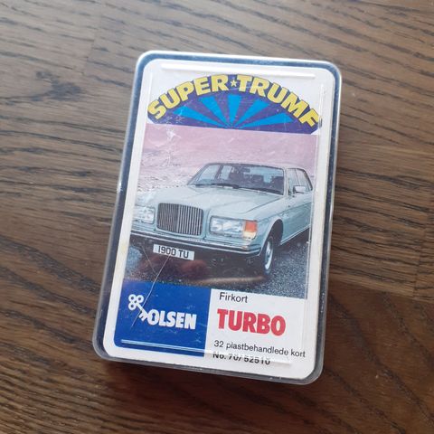 TURBO. SUPER-TRUMF. BILKORT. FIRKORT. BARNEKORTSTOKK FRA 80TALLET.