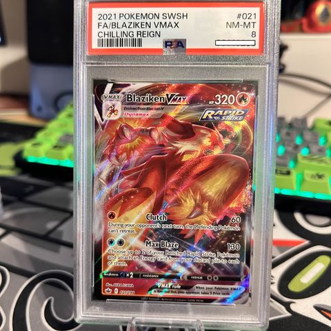 Blaziken VMAX #21 Pokemon Chilling Reign PSA 8