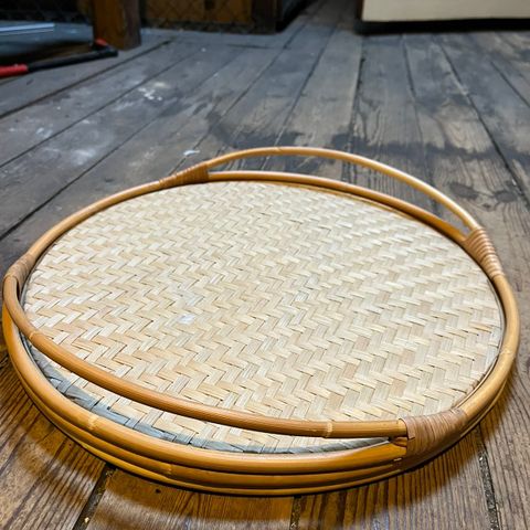 Serveringsbrett flettet/rattan