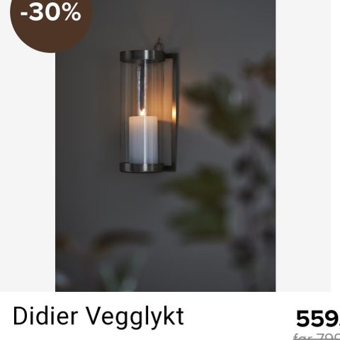 Lykt for vegg.