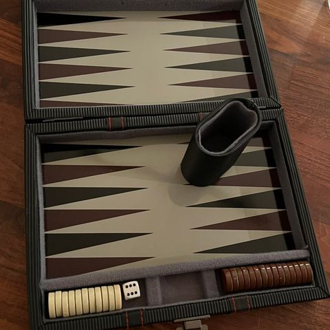 Backgammon brettspill i reisekoffert