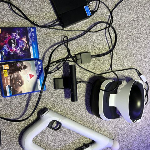 Ps4 VR briller + Aim kontroll + 2x spill