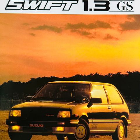 Norsk brosjyre av Suzuki Swift 1.3 GS - ca 1985