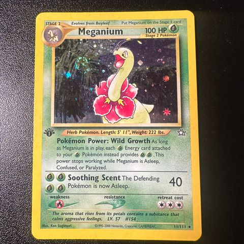 1.edition Meganium Holo (11/111) selges!