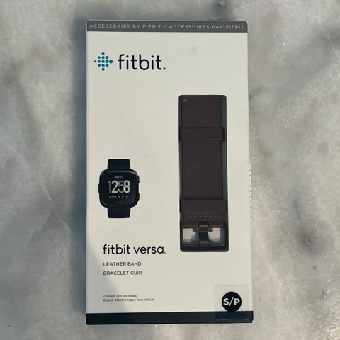 Fitbit Versa Leather Band str. Small - ny og uåpnet