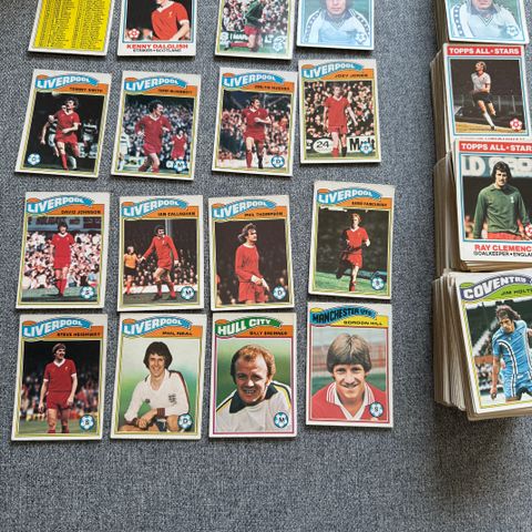 Topps fotballkort 1978 gul bakside 295 forskjellige