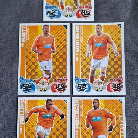 8 Topps fotballkort, litt brukt - 2010 - EFL League One